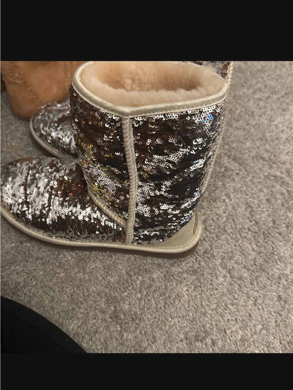 Ugg Sequin Shearling-Lined Women's Boots - Rose Gold